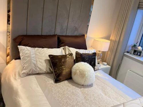 Gold Strip Bespoke Upholstered Bed Frame